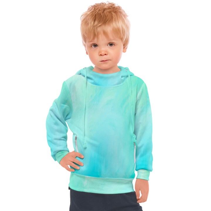 Blue Green Shades Kids  Hooded Pullover