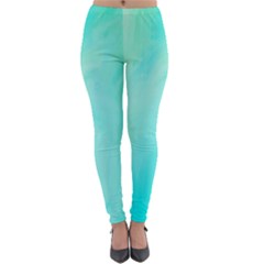 Blue Green Shades Lightweight Velour Leggings