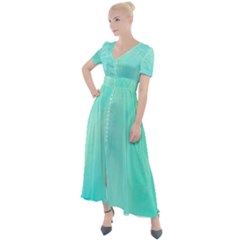 Blue Green Shades Button Up Short Sleeve Maxi Dress