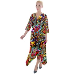 Ab 101 Quarter Sleeve Wrap Front Maxi Dress by ArtworkByPatrick