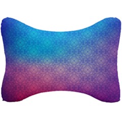 Blue Pink Shade Seat Head Rest Cushion by designsbymallika