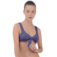 Boho Pattern Front Tie Bikini Top