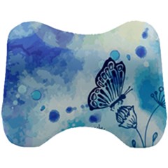 Blue Shaded Design Head Support Cushion by designsbymallika