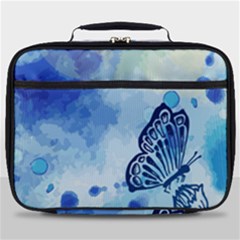 Blue Shaded Design Full Print Lunch Bag by designsbymallika