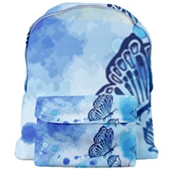 Blue Shaded Design Giant Full Print Backpack by designsbymallika