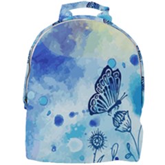 Blue Shaded Design Mini Full Print Backpack by designsbymallika