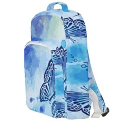 Blue Shaded Design Double Compartment Backpack by designsbymallika