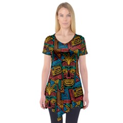 Boho Pattern 2 Short Sleeve Tunic  by designsbymallika