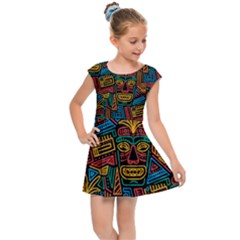 Boho Pattern 2 Kids  Cap Sleeve Dress by designsbymallika