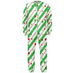 Christmas Paper Stars Pattern Texture Background Colorful Colors Seamless Copy Onepiece Jumpsuit (men)  by Vaneshart