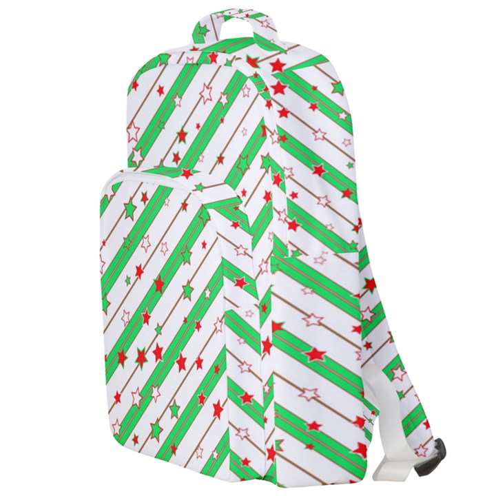 Christmas Paper Stars Pattern Texture Background Colorful Colors Seamless Copy Double Compartment Backpack