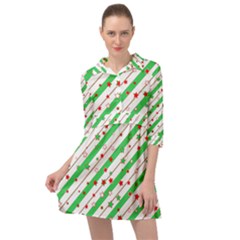 Christmas Paper Stars Pattern Texture Background Colorful Colors Seamless Copy Mini Skater Shirt Dress by Vaneshart