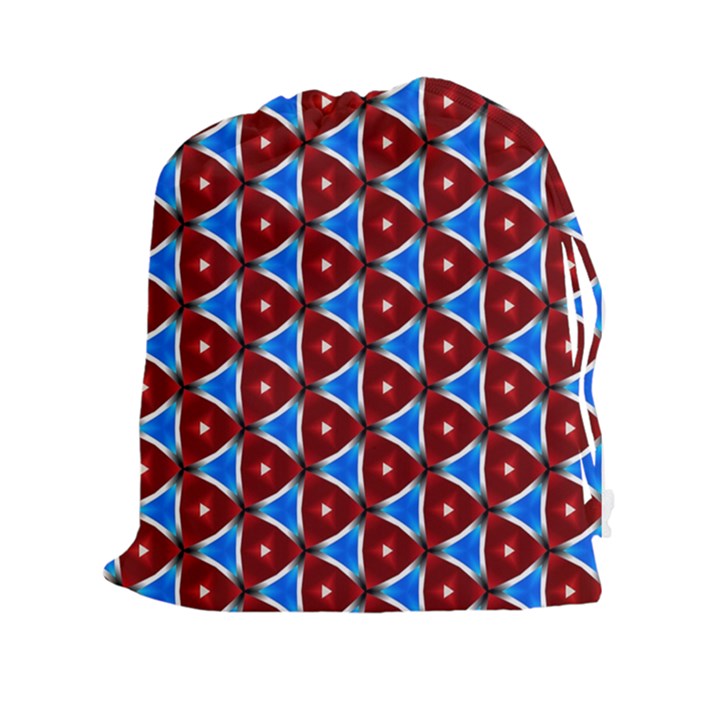 Pattern Triangles Seamless Red Blue Seamless Pattern Texture Seamless Patterns Repetition Drawstring Pouch (2XL)