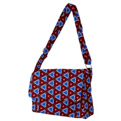 Pattern Triangles Seamless Red Blue Seamless Pattern Texture Seamless Patterns Repetition Full Print Messenger Bag (m) by Vaneshart