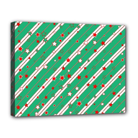 Christmas Paper Stars Pattern Texture Background Canvas 14  X 11  (stretched) by Vaneshart