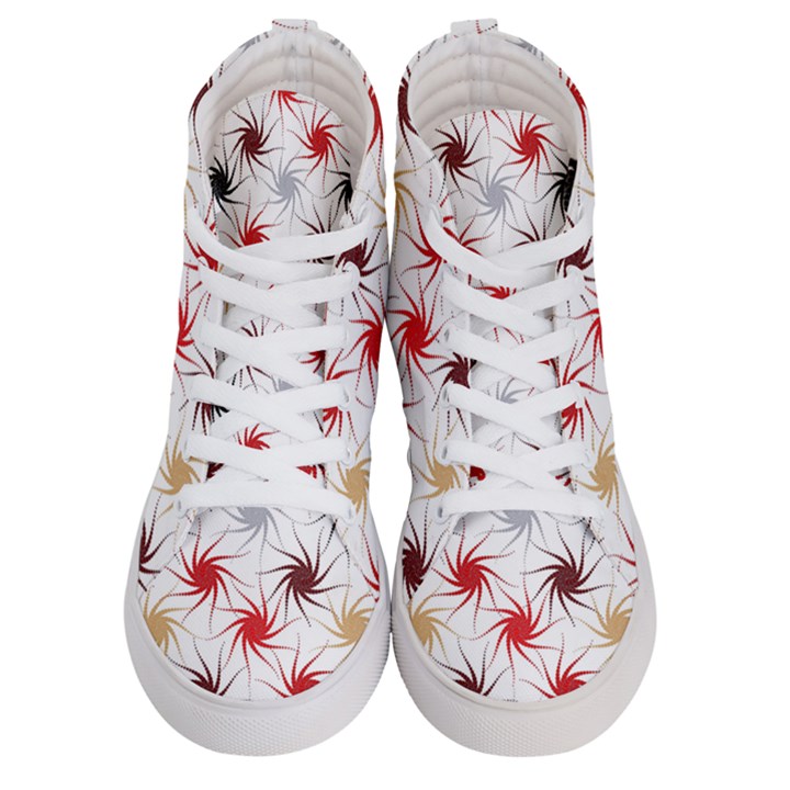 Pearl Pattern Floral Design Art Digital Seamless Men s Hi-Top Skate Sneakers