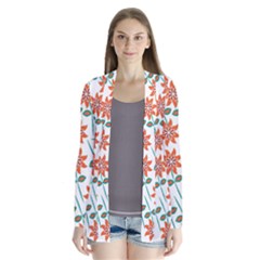 Vector Flower Floral Pattern Seamlesspattern Pink Colorful Kids Drape Collar Cardigan by Vaneshart