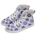 Pearl Pattern Floral Design Art Digital Seamless Blue Black Men s Hi-Top Skate Sneakers View2