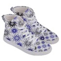 Pearl Pattern Floral Design Art Digital Seamless Blue Black Men s Hi-Top Skate Sneakers View3