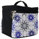 Pearl Pattern Floral Design Art Digital Seamless Blue Black Make Up Travel Bag (Big) View1