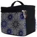 Pearl Pattern Floral Design Art Digital Seamless Blue Black Make Up Travel Bag (Big) View2