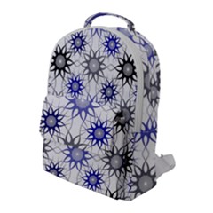 Pearl Pattern Floral Design Art Digital Seamless Blue Black Flap Pocket Backpack (large) by Vaneshart