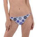 Pearl Pattern Floral Design Art Digital Seamless Blue Black Ring Detail Bikini Bottom View1