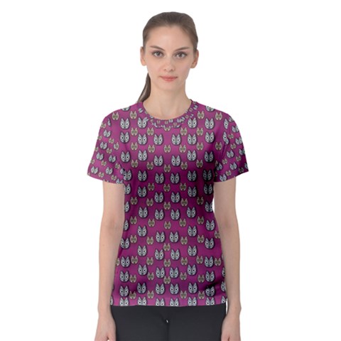 Sweet Fury Cats On Color Women s Sport Mesh Tee by pepitasart