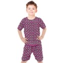 Sweet Fury Cats On Color Kids  Tee and Shorts Set View1