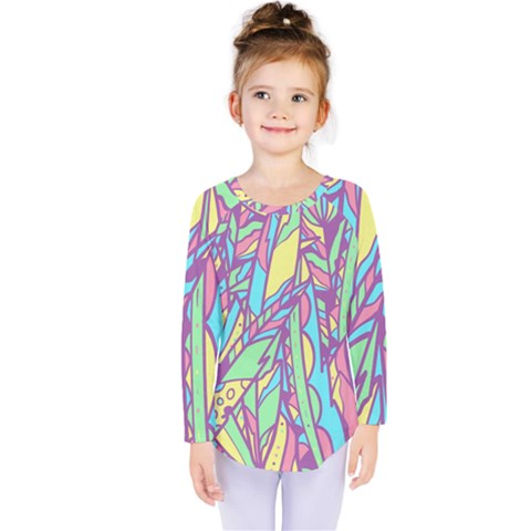 Feathers Pattern Kids  Long Sleeve Tee by Sobalvarro