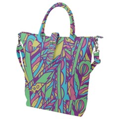 Feathers Pattern Buckle Top Tote Bag by Sobalvarro