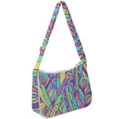 Feathers Pattern Zip Up Shoulder Bag by Sobalvarro