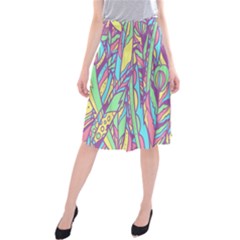 Feathers Pattern Midi Beach Skirt by Sobalvarro