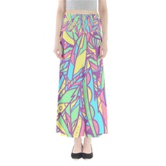 Feathers Pattern Full Length Maxi Skirt by Sobalvarro