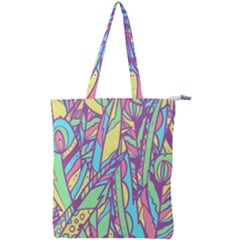 Feathers Pattern Double Zip Up Tote Bag by Sobalvarro