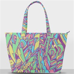 Feathers Pattern Back Pocket Shoulder Bag 