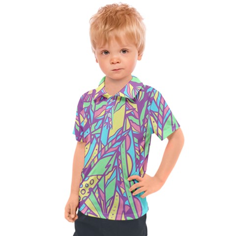 Feathers Pattern Kids  Polo Tee by Sobalvarro