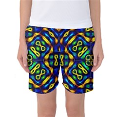 Pattern Geometric Glow Colors Lines Seamless Women s Basketball Shorts by Vaneshart