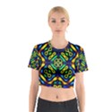 Pattern Geometric Glow Colors Lines Seamless Cotton Crop Top View1