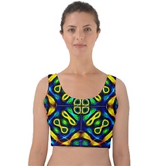 Pattern Geometric Glow Colors Lines Seamless Velvet Crop Top by Vaneshart