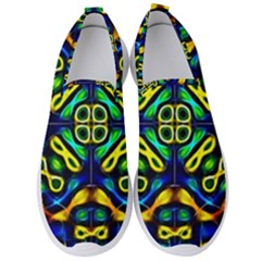 Pattern Geometric Glow Colors Lines Seamless Men s Slip On Sneakers by Vaneshart