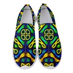 Pattern Geometric Glow Colors Lines Seamless Women s Slip On Sneakers by Vaneshart