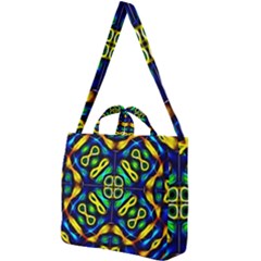 Pattern Geometric Glow Colors Lines Seamless Square Shoulder Tote Bag