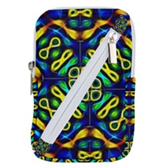 Pattern Geometric Glow Colors Lines Seamless Belt Pouch Bag (small) by Vaneshart