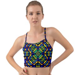 Pattern Geometric Glow Colors Lines Seamless Mini Tank Bikini Top