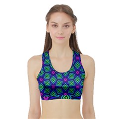 Seamless Pattern Pattern Purple Stars Sports Bra With Border by Vaneshart