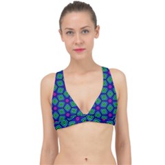 Seamless Pattern Pattern Purple Stars Classic Banded Bikini Top