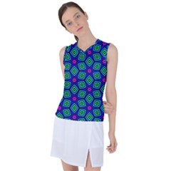 Seamless Pattern Pattern Purple Stars Women s Sleeveless Mesh Sports Top by Vaneshart