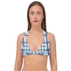 Pattern Design Art Scrapbooking Geometric Cubes Double Strap Halter Bikini Top by Vaneshart