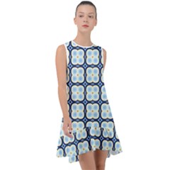 Pattern Design Art Scrapbooking Geometric Cubes Frill Swing Dress